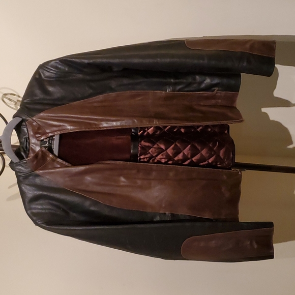 Nicole Miller Jackets & Blazers - Nicole Miller vintage black and brown leather